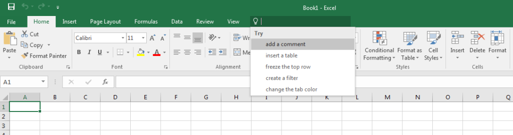 Microsoft Excel 2016 Features And Toolbars