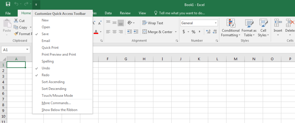 Microsoft Excel 2016 Features And Toolbars 2900